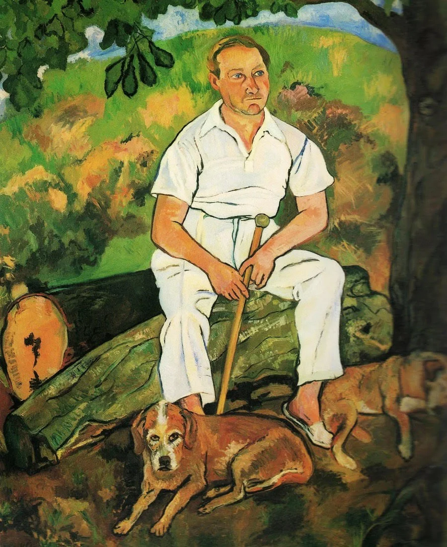 Andre Utter and his dogs. Painting by Suzanne Valadon