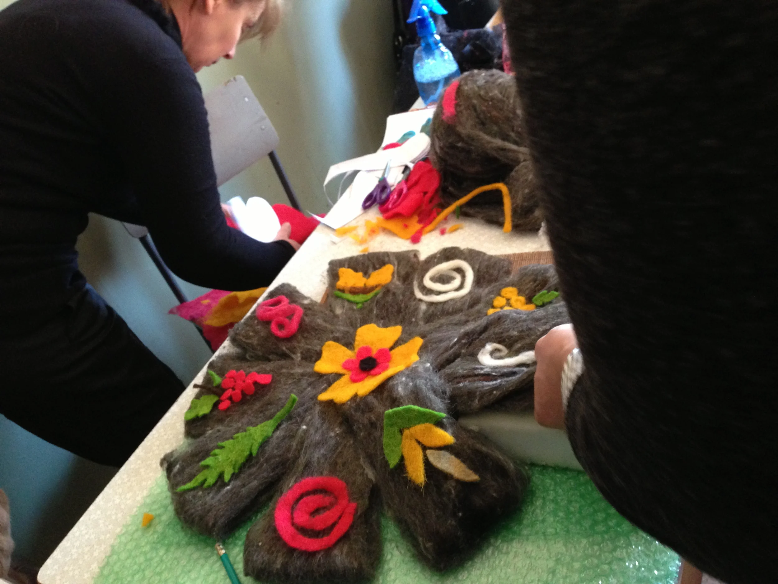 Felt book in progress, Alvani School, 2013