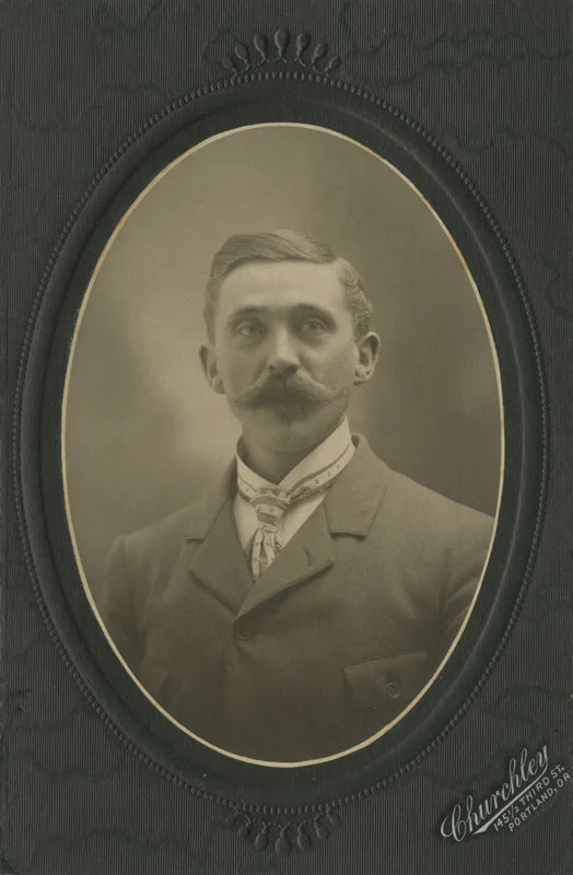 Erik Andreas Perrson, portrait taken at Churley's // 145.5 Third St., Portland, OR. (1903-5)
