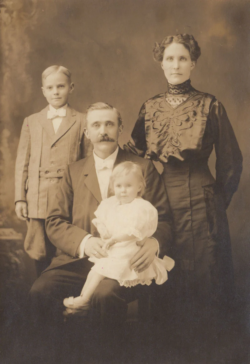 Pearson family (Holger, Ottolina, Erik and Brita) 1912-13, Portland, OR, photographer unknown. 