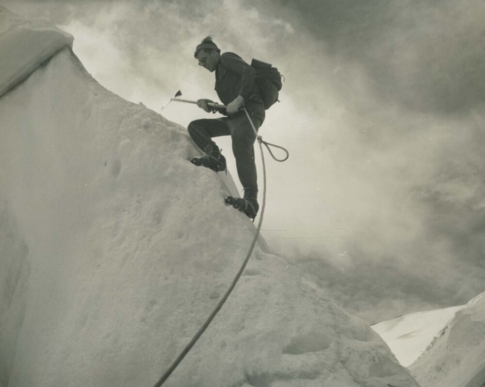 Ascending Climbing Parter, Mt. St. Helens - 1935