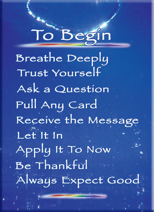 Instruction card for Ask the Light Miracle cards. Easy direct simple True