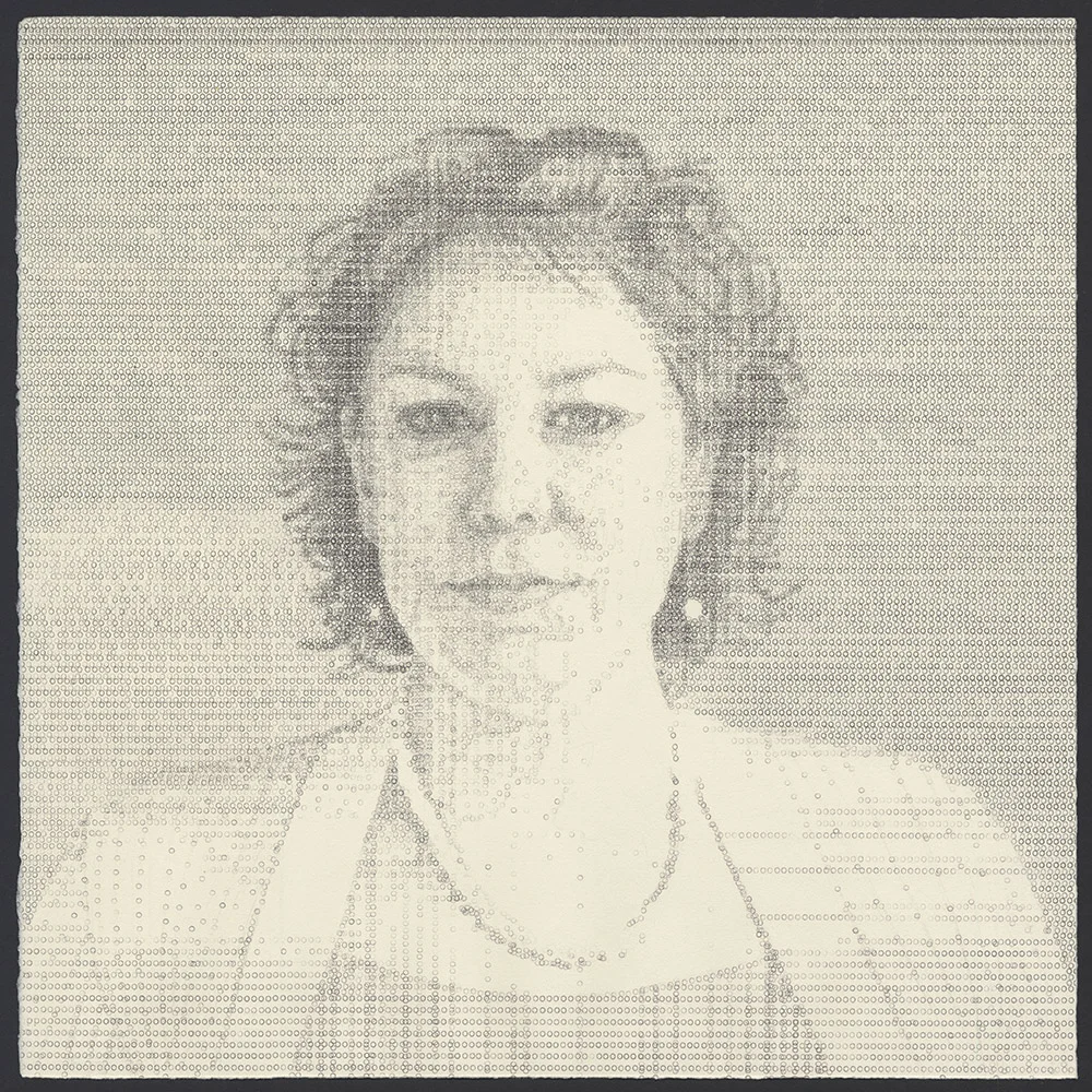   Becca  Typewritten Ink on Paper, 15 x 15 inches, 2015  $1500  