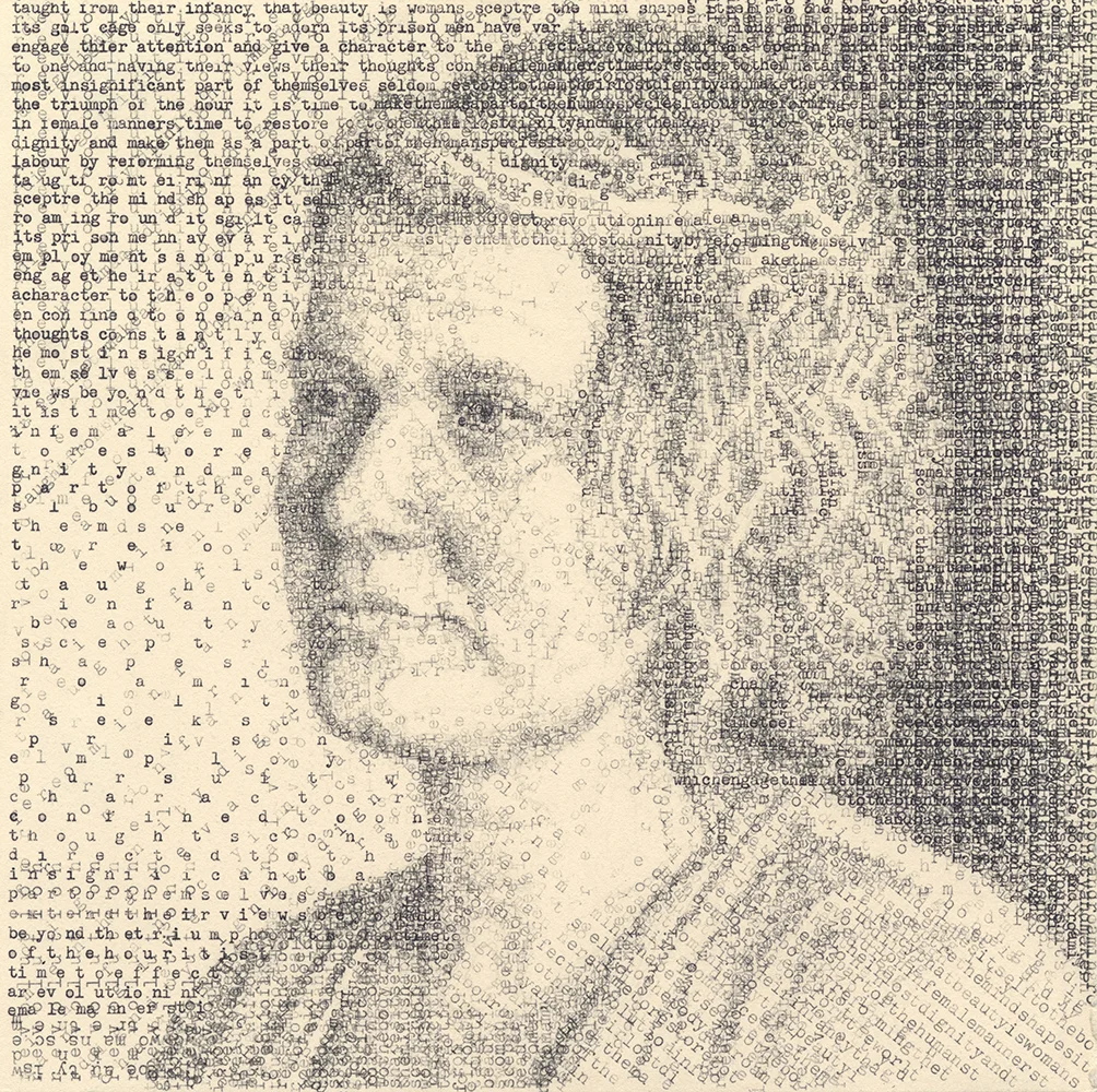  Michelle (Wollstonecraft 1792), 2016 Typewritten ink on paper 9.50 x 9.50 in $1,050 