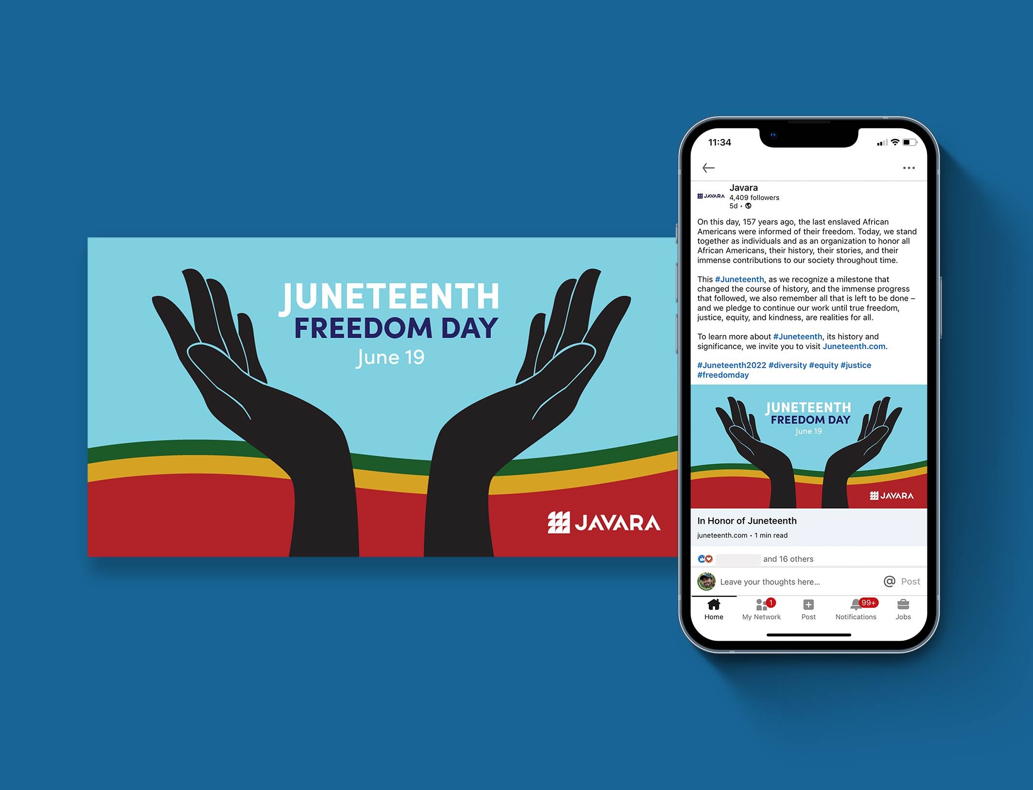 Javara Juneteenth Social Media Graphic