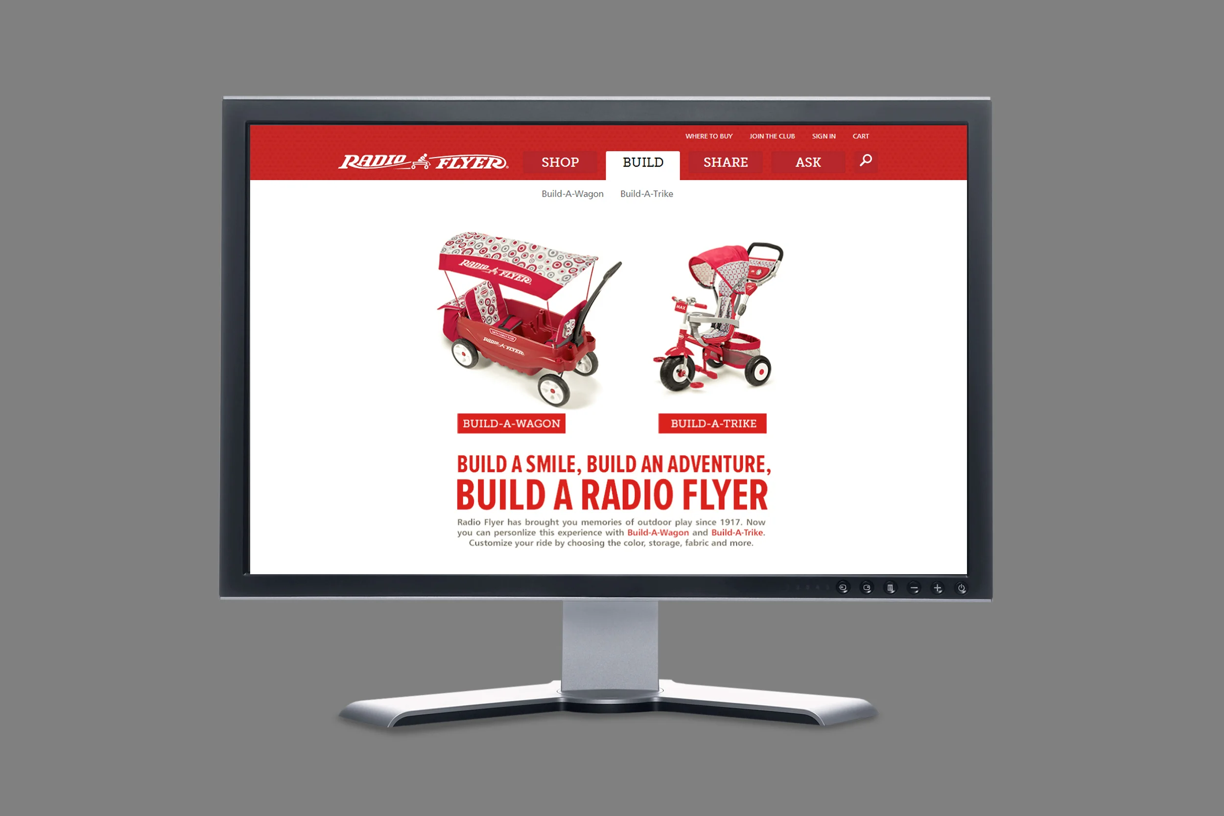 Radio Flyer Build-A-Wagon & Build-A-Trike Programs | Website UI