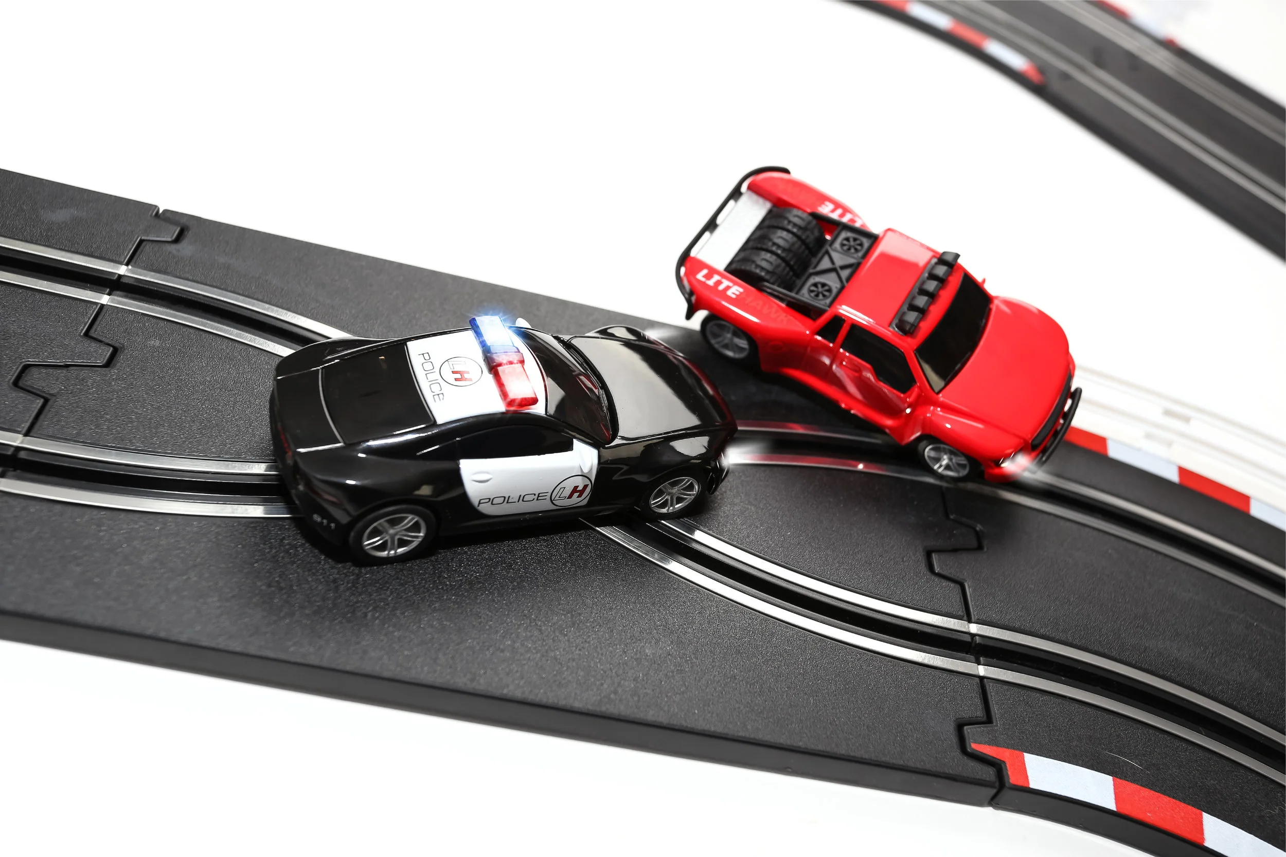 litehawk hot pursuit slot car track