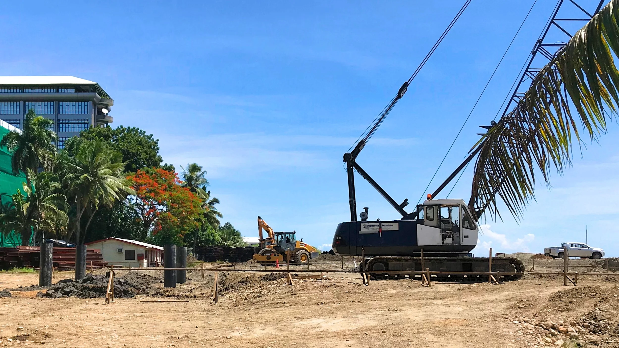 Piling works have commenced for one of the budget hotels in the Suva Foreshore project, Fiji.