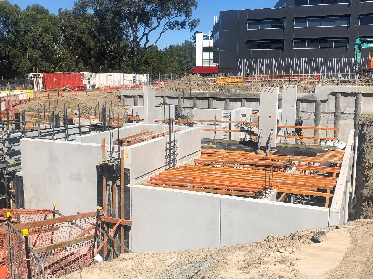 Core 2 panels installed & lower ground formworks underway.
