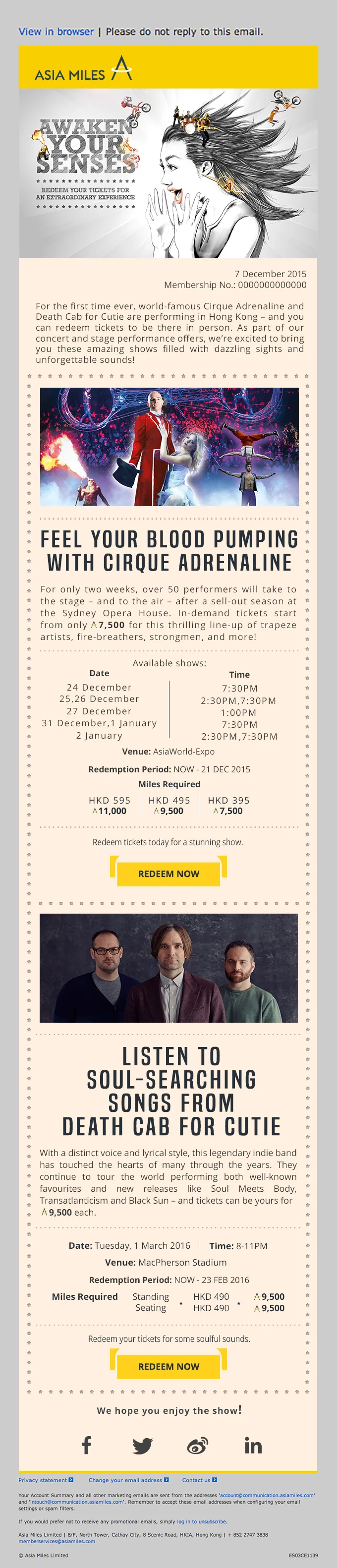Layout for Asia Miles EDM