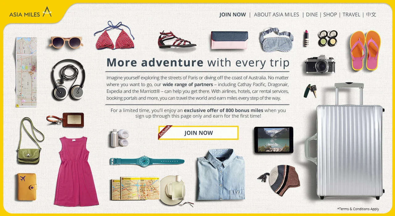 Landing page travel