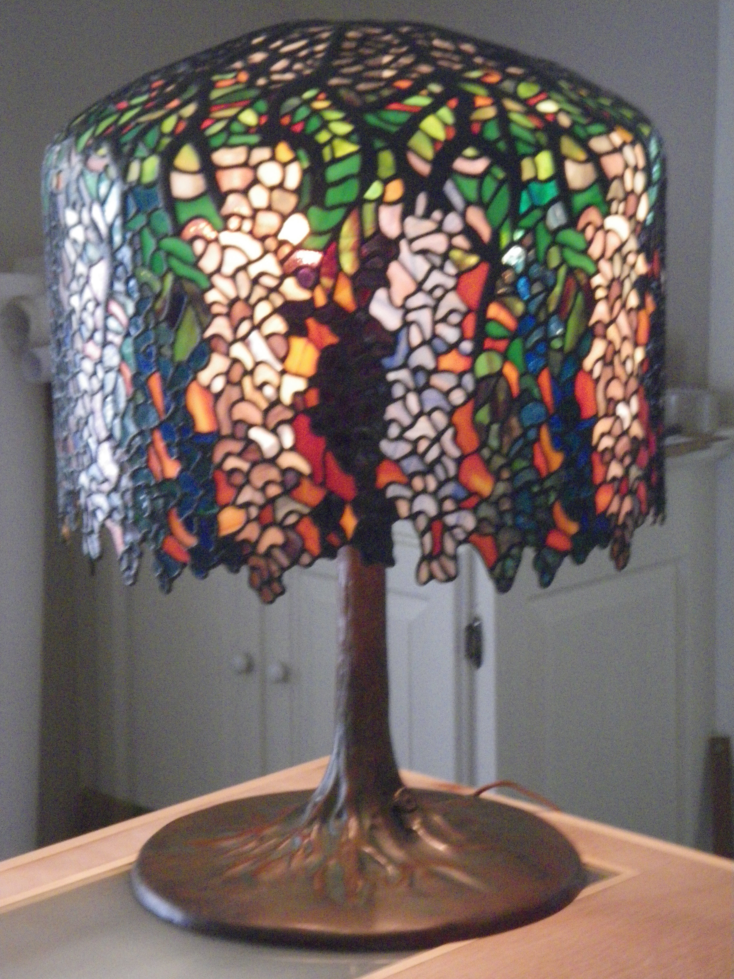 Tiffany Multi-colored Sunset Wisteria Lamp