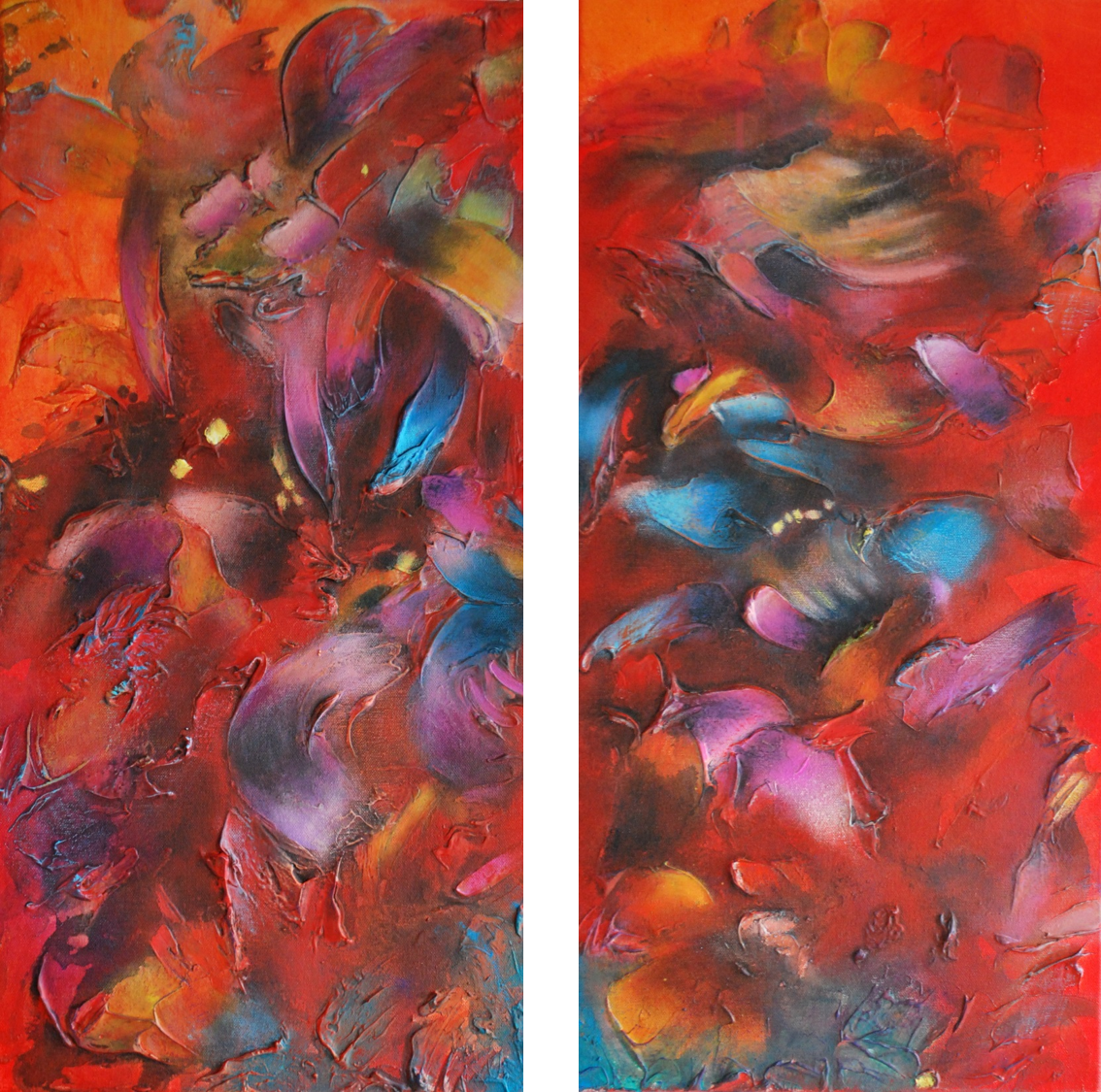 Sonrisas Perdidas 2 I & II. 60 x 30 cm 24 x 12 in. Sold / Vendido