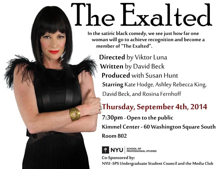 1st preview screening of "The Exalted" on September 4th!  All our welcome!