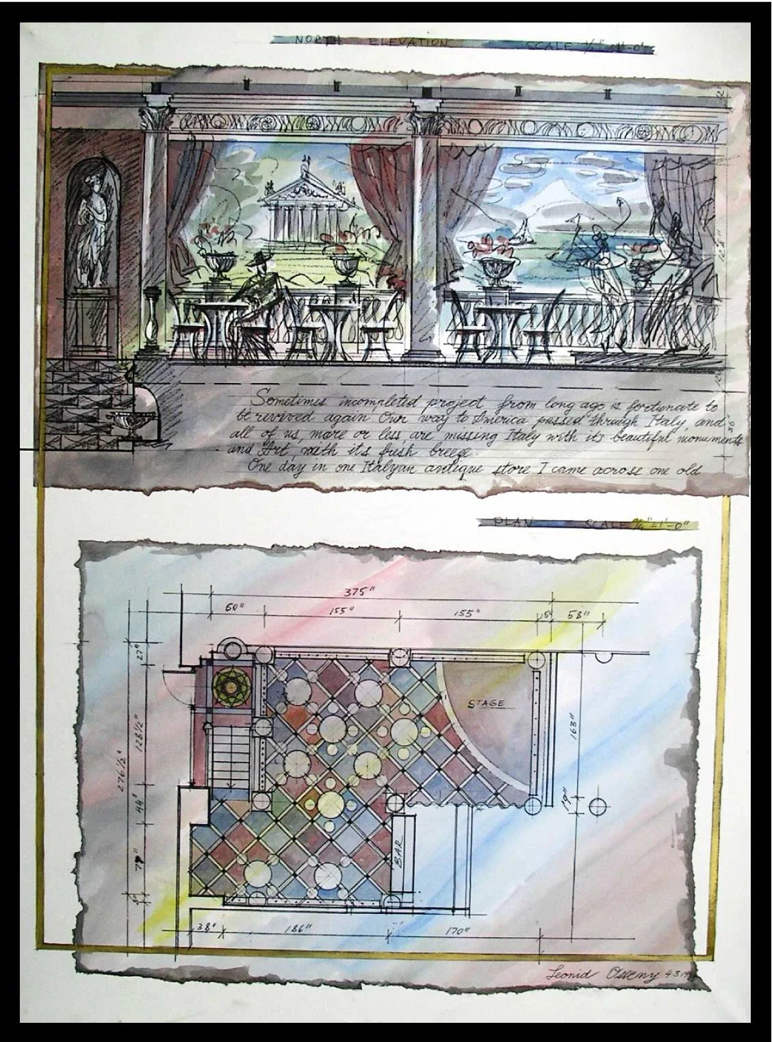 Bendely's Restaurant. Elevation. Plan, 1993.jpg