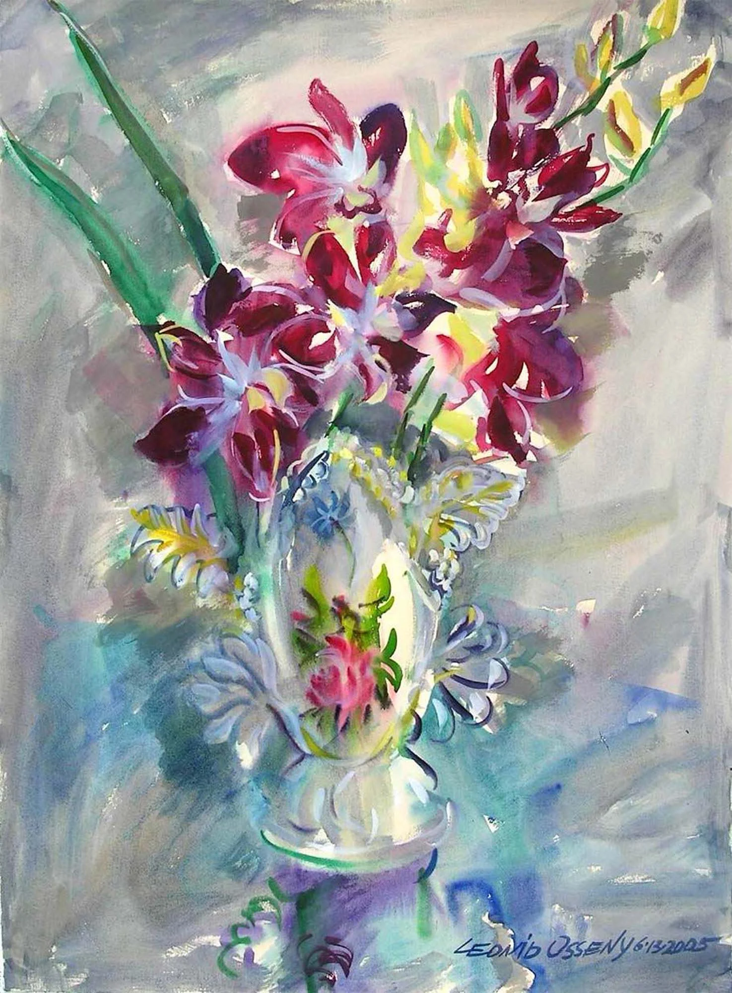 Orchids, 2005 water color on paper, 30 x 22 in