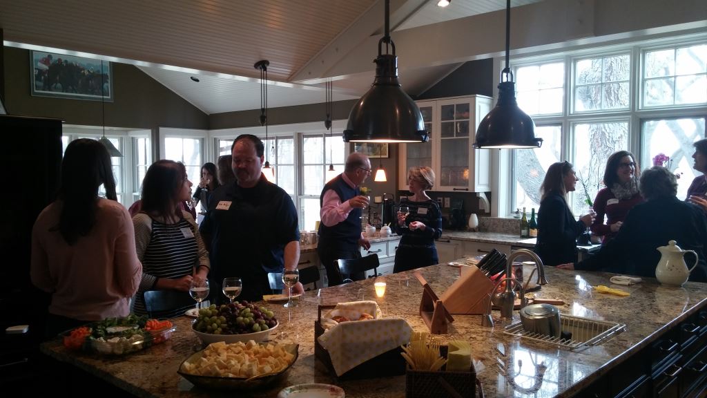 AFO members and guests enjoying Margaret Block's wonderful home.