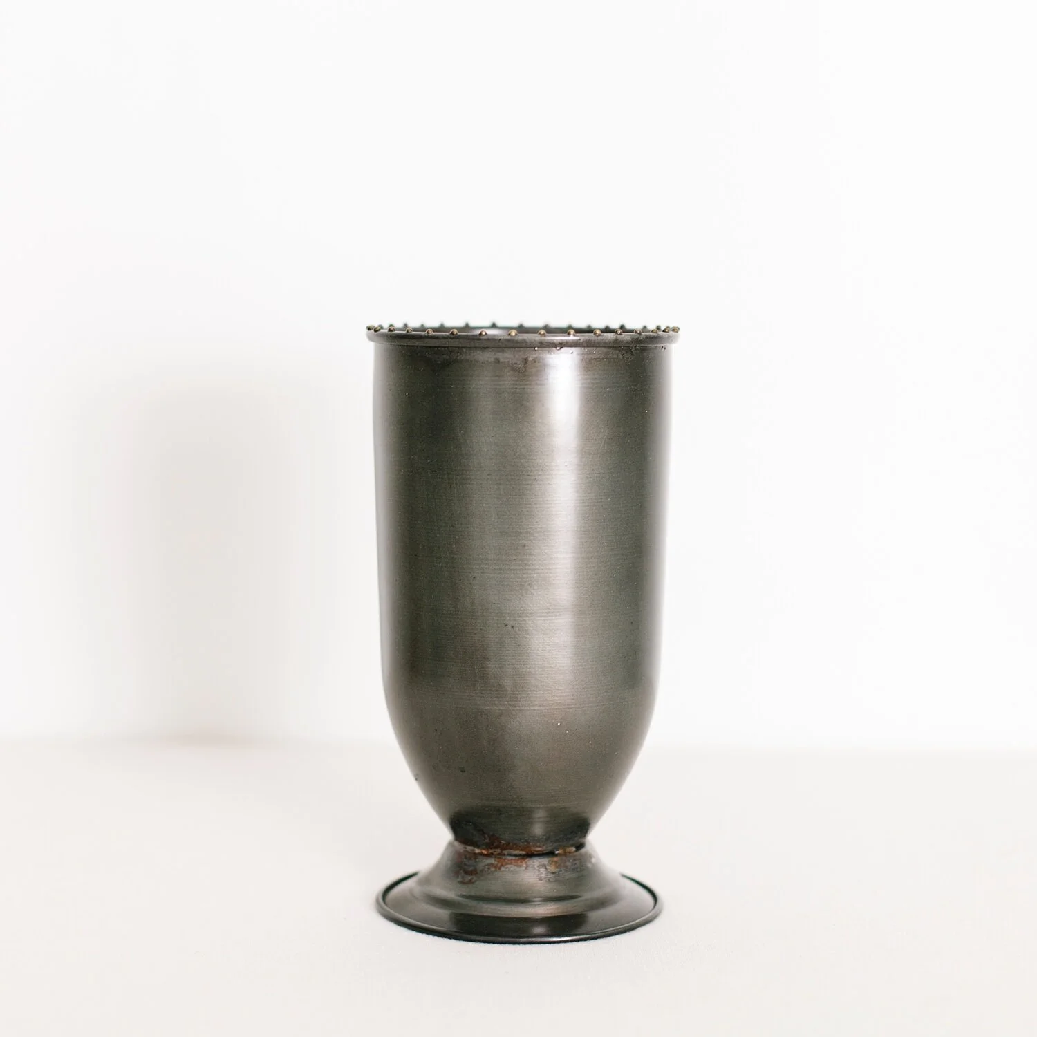 METAL CUP $ 3.00 / 6 in stock 8.5” tall, 4.5” wide