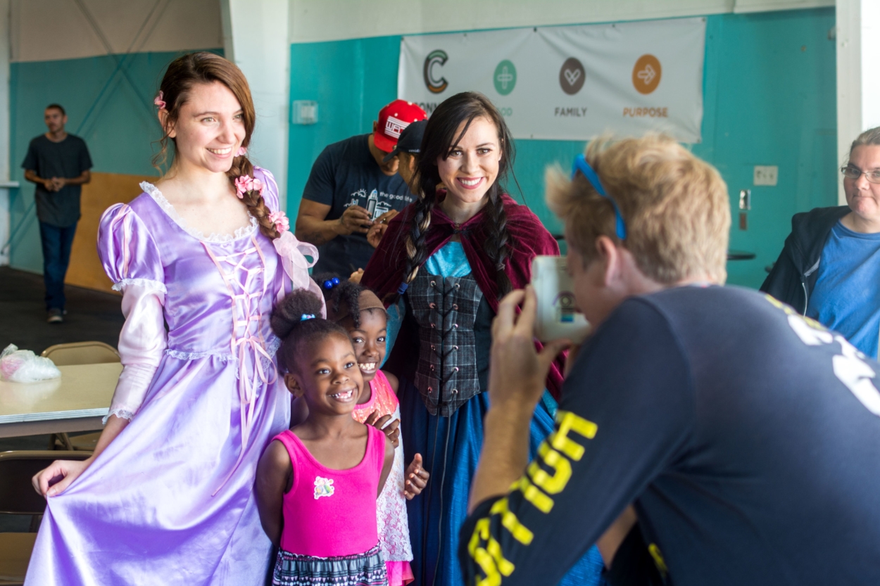 A student gives a pedicure during the PCM outreach event. | PC: Zach Morrison