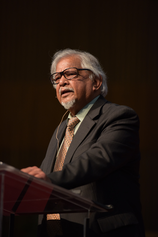 Arun Gandhi speaking at chapel Tuesday, Oct. 11. | PC: Marketing Communications
