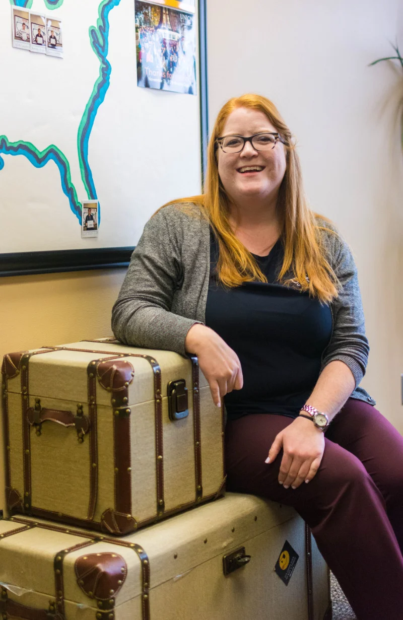Rachel Boyd works to make sure that visiting students get realistic impressions and memorable experiences. | PC: Zach Morrison