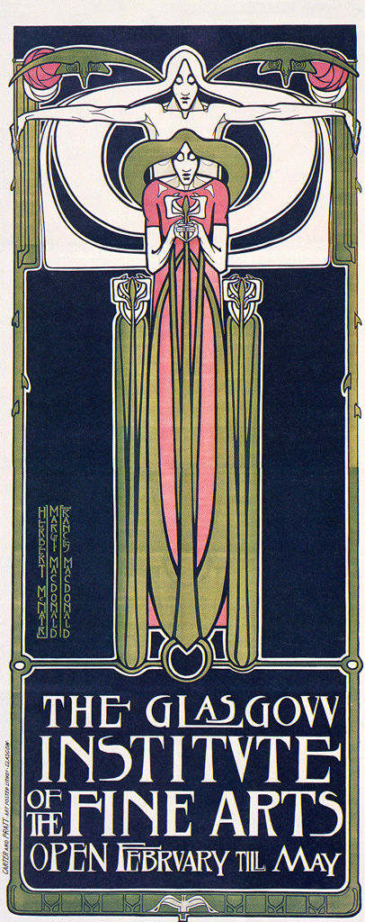 Glasgow School of Art Poster by Frances Macdonald, Margaret Macdonald, J. Herbert McNair (1885) | PC: MCAD Library