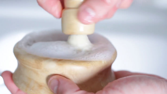 How to lather a natural shaving soap