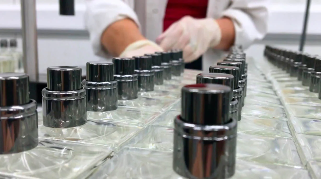Every bottle is filled, capped and labelled individually.