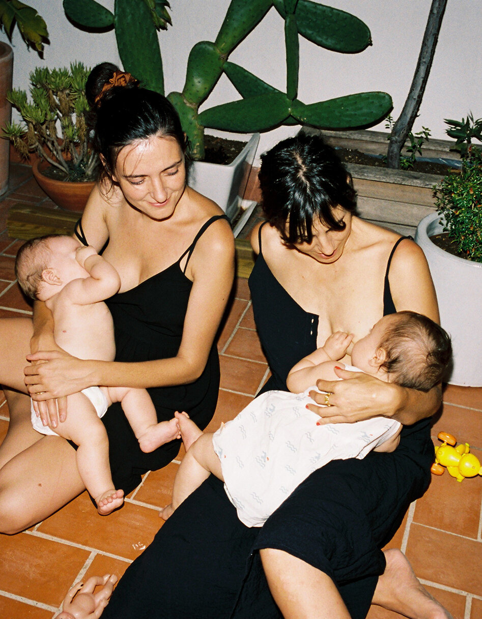 Friends Marina and Assumpta breastfeeding, Barcelona