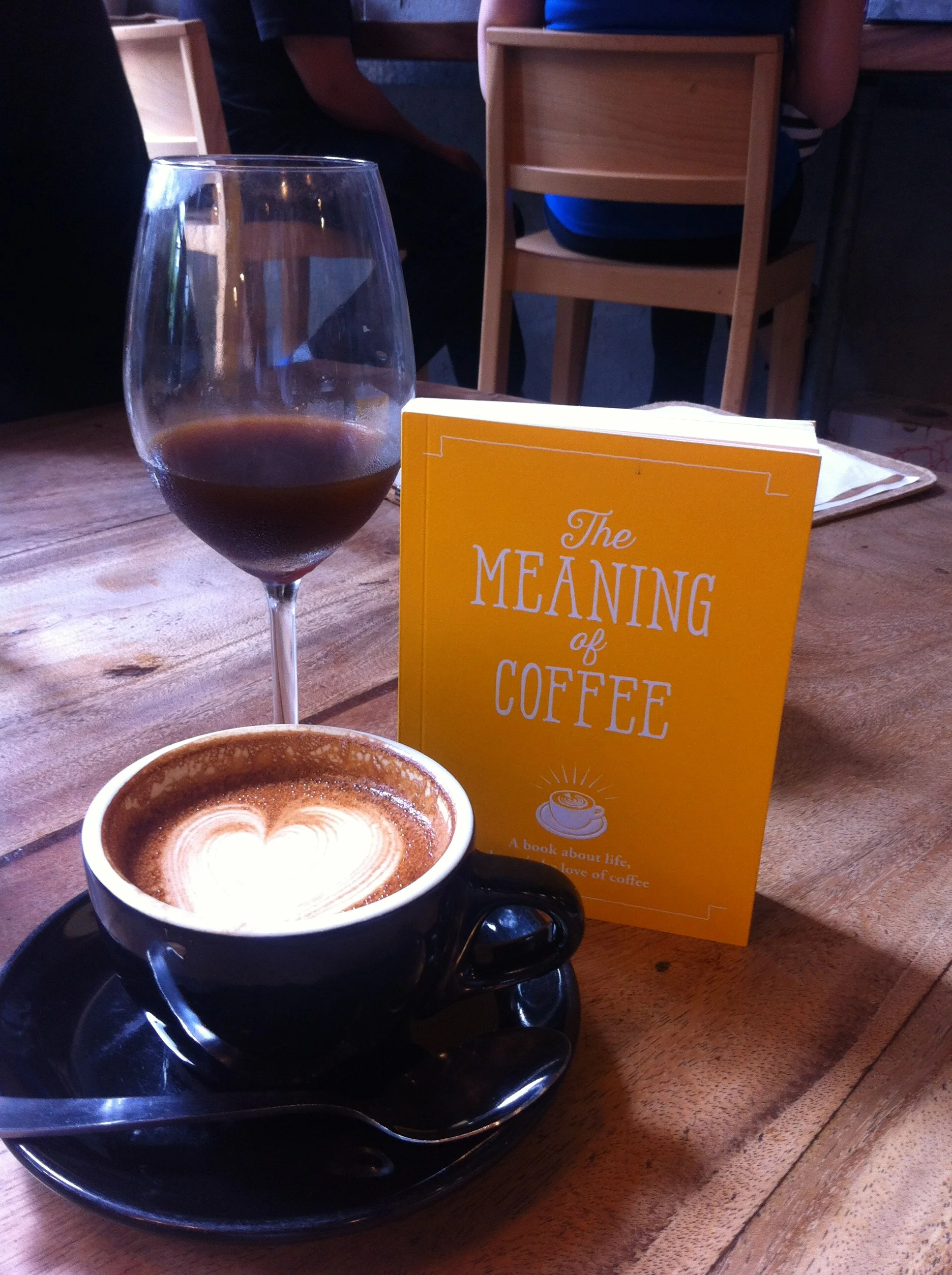 Toby's Estate (Flat white and Finca Sainta Teresa Coffee from Panama and a Cold Brew in a wine glass)