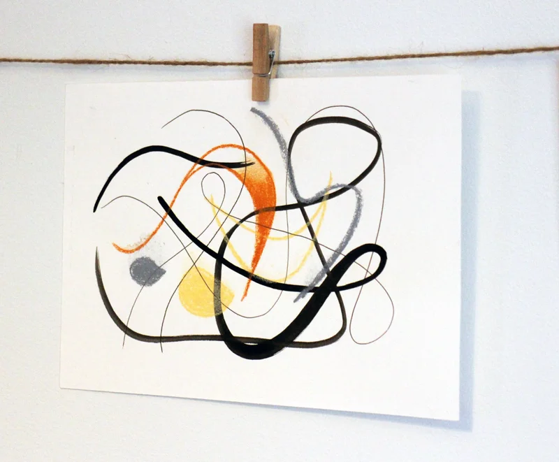 EL004, 150mm x 210mm; Ink, pen and pastel on acid-free paper, $100