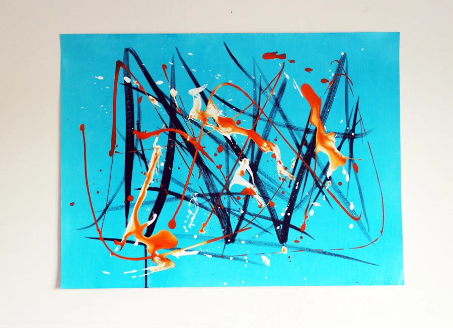 CEL011, 545mm x 725mm; Ink and acrylic on acid-free paper, $1,025 (framed)