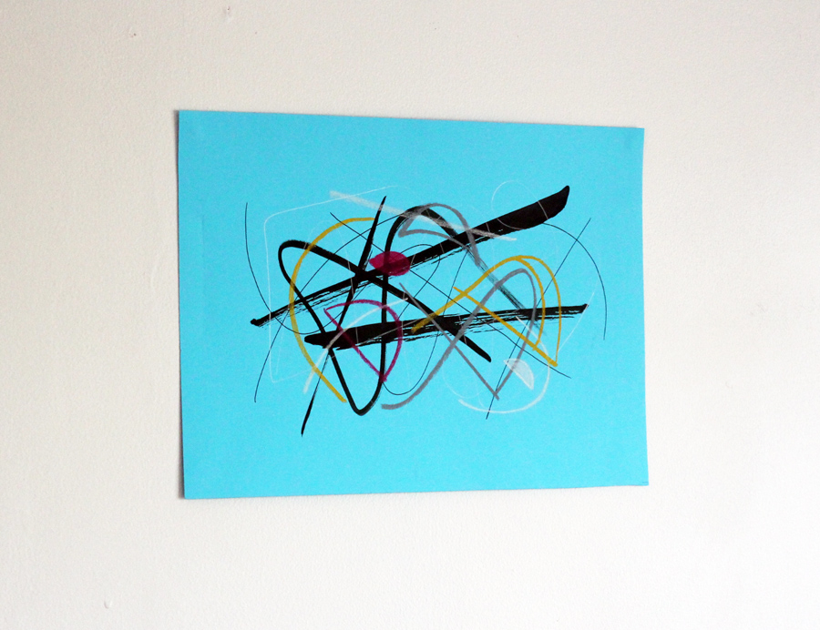 CEL007, 210mm x 300mm; Ink, pen and pastel on paper, $140