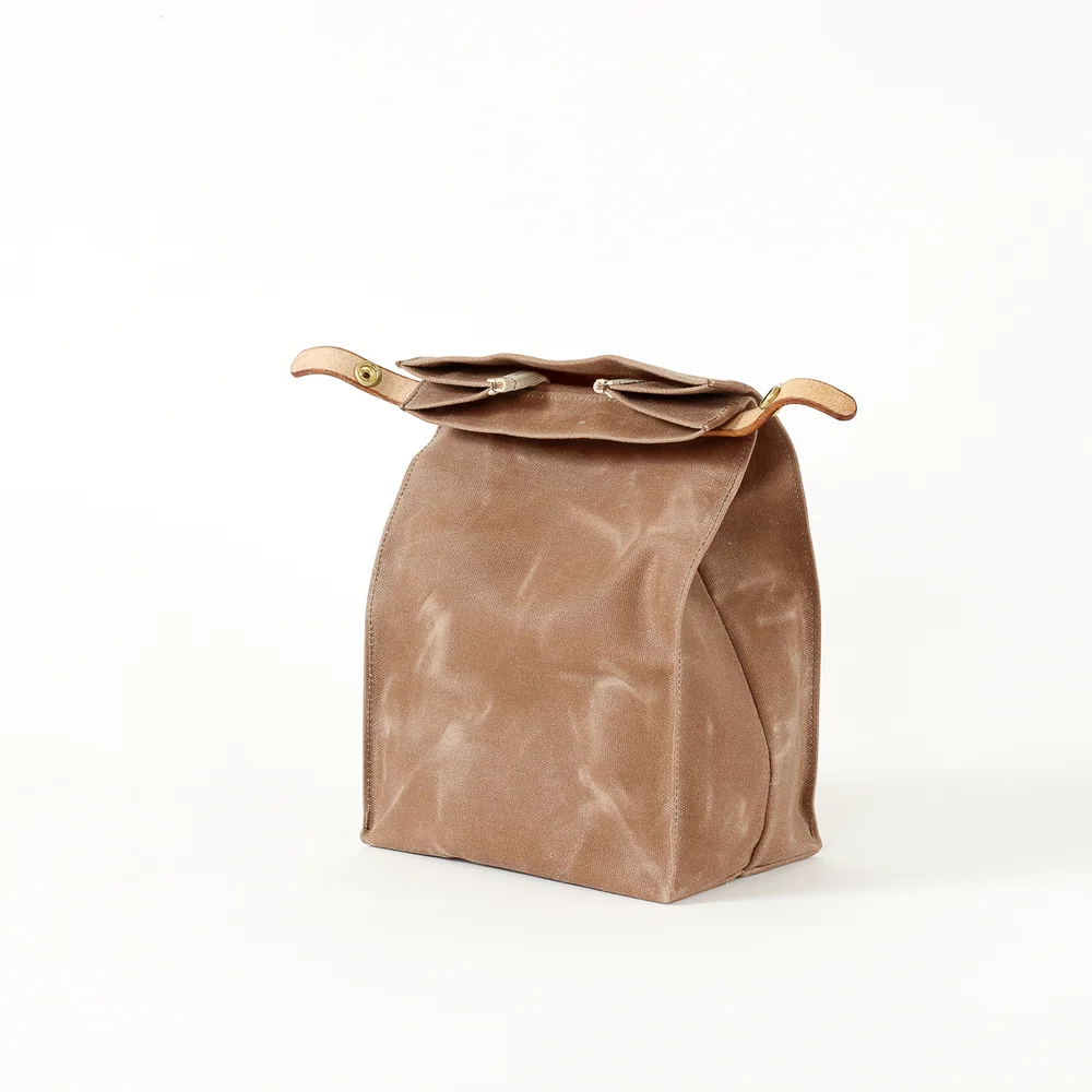 tobacco bags uk TIN-TIE LUNCH BAG - TOBACCO