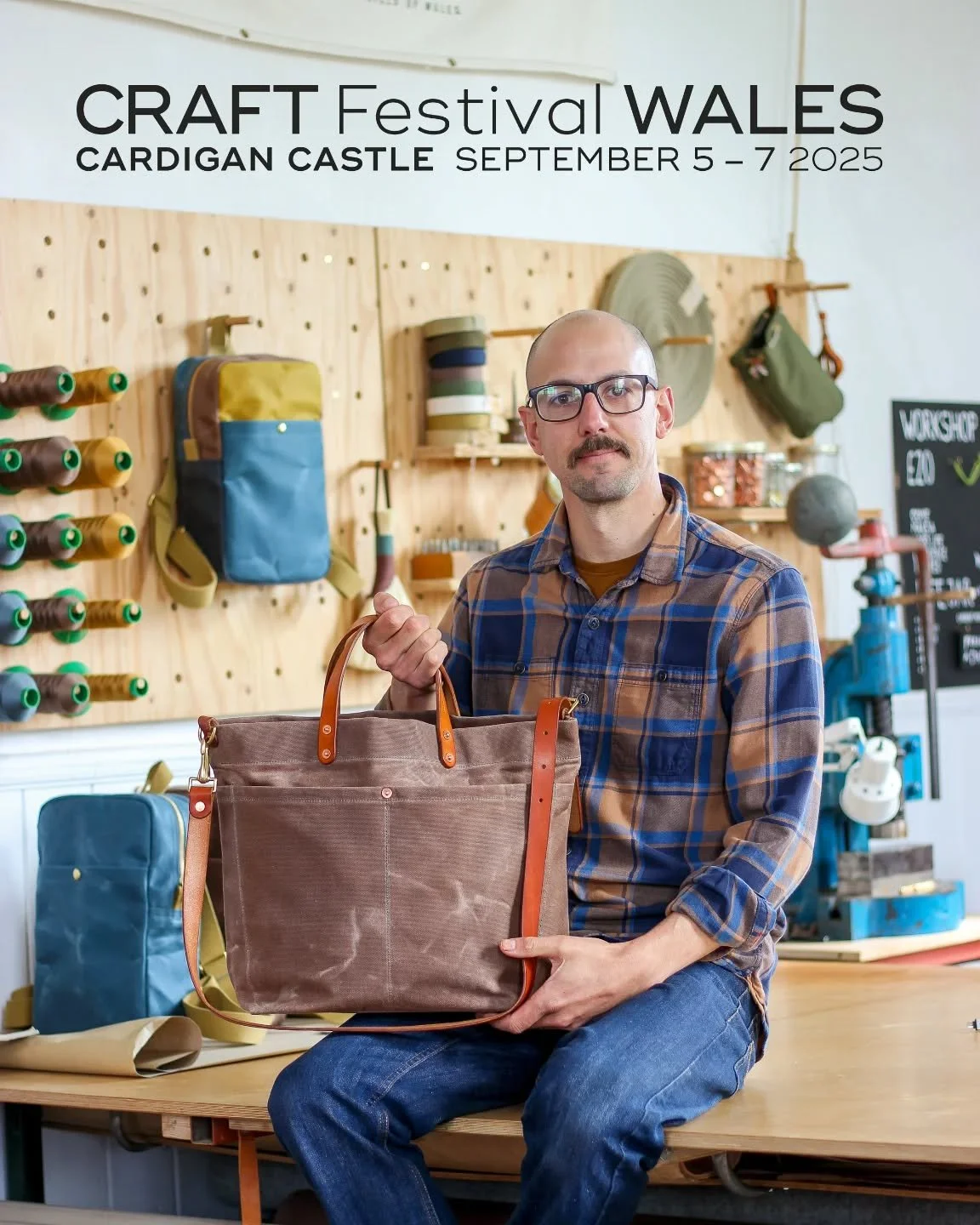 Me, myself and this bag will be at Craft Festival Wales in just over two weeks time and I cannot wait! Over the past 4 or 5 weeks I've been putting in a big shift making up a good bunch of bags, leather goods, and a new stand setup ready for this fes