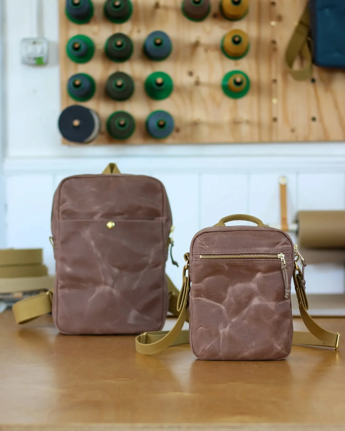 Lovely to send these two out together, the Small Backpack for daily adventures, the Mini-Adventure bag for short walks, city strolls and general usefulness. 

They share the same DNA that started off with our bum bag (second pic), the starting point 