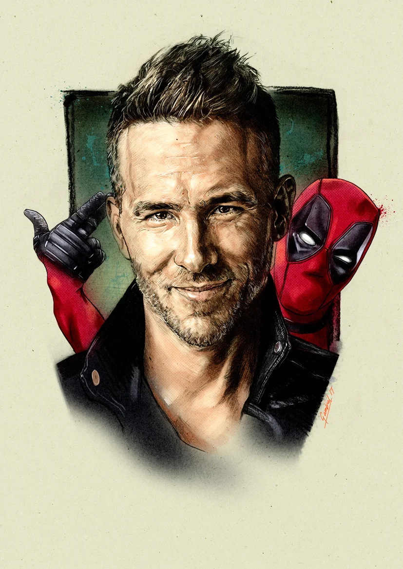 Portrait of Ryan Reynolds and Deadpool
