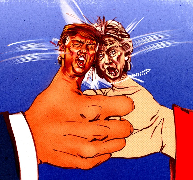 Trump vs Clinton (thumb war)