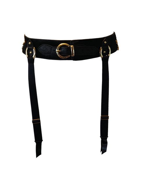 leather bondage suspender belt