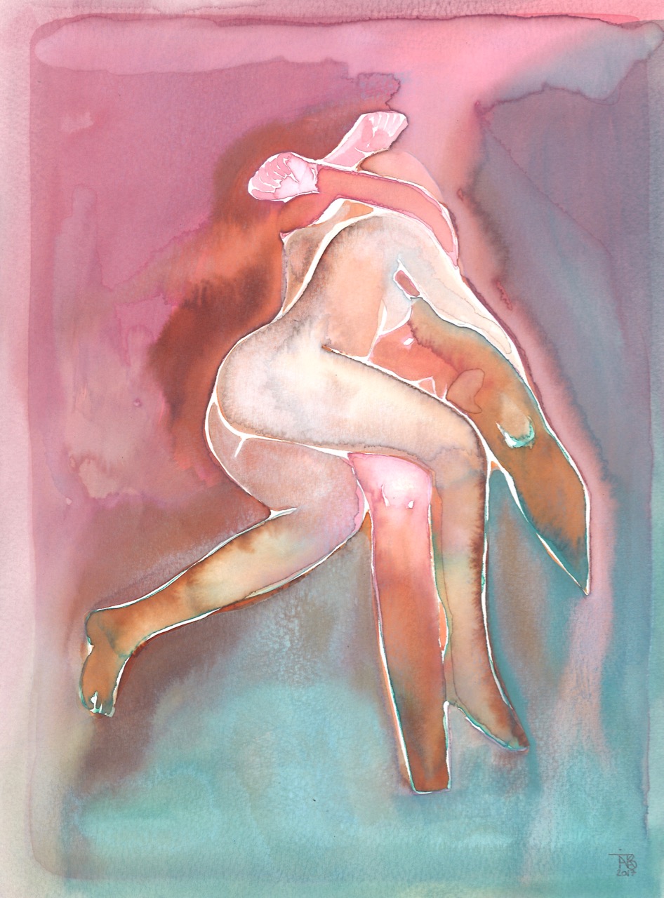 'Make Love - Watercolor Series no. 65' by Tina Maria Elena
