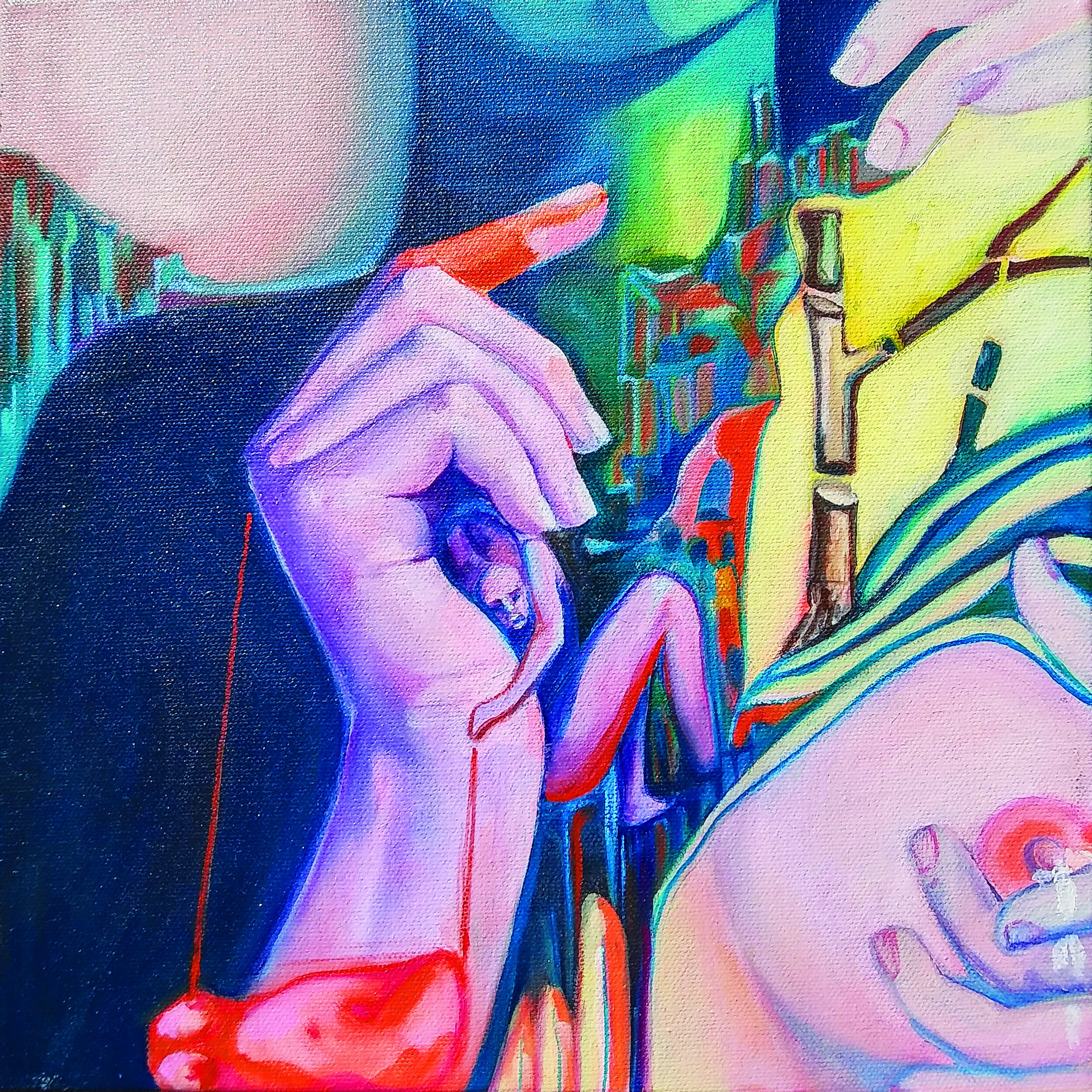Decentralization of the Persistence of Memory, oil on canvas, 12in X 12in, 2017