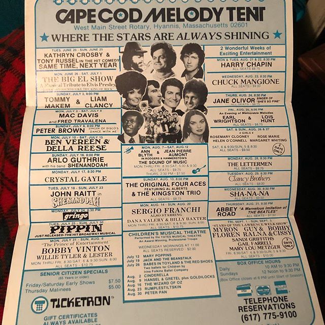 Cape Cod Melody Tent! 1978!