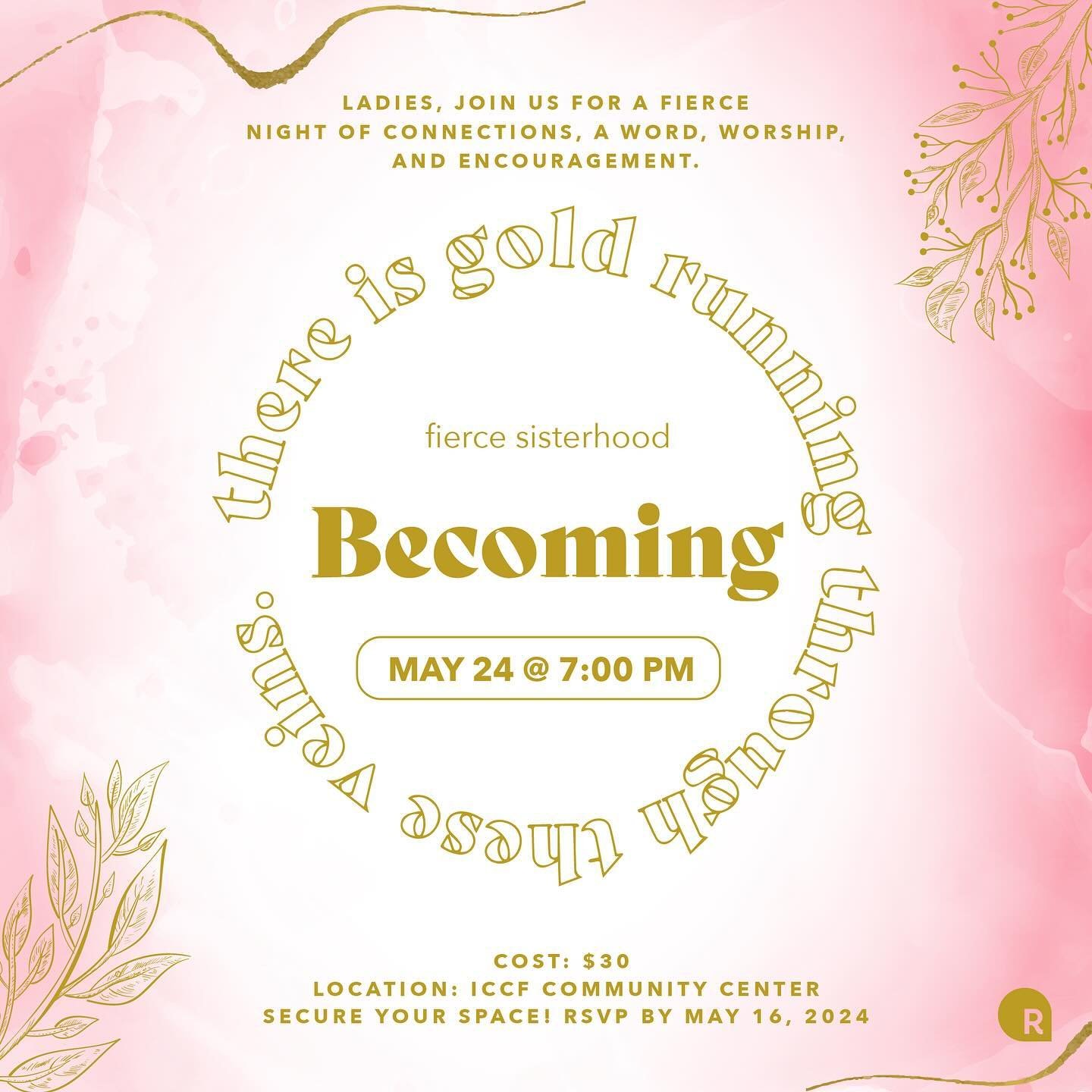 Calling all Relevant women for a fierce sisterhood ladies night! ✨ 

Join us for an evening of worship and building meaningful connections, plus a special message from Ps. Latricia!

7:00PM |  ICCF Community Center |  Cost: $25 
RSVP by May 16 ➡️ Bit