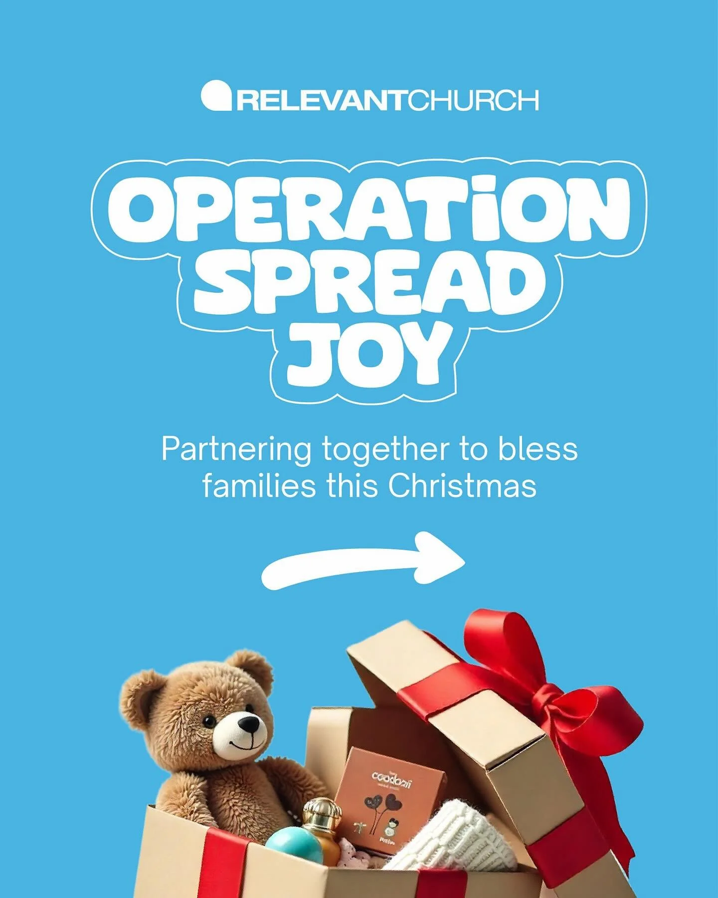 Looking for a way to make an impact this Christmas? ✨

Join our Relevant GO team as we partner with Discovery Elementary to support families in our community who could use a little extra joy this season. 

Operation Spread Joy is officially underway,