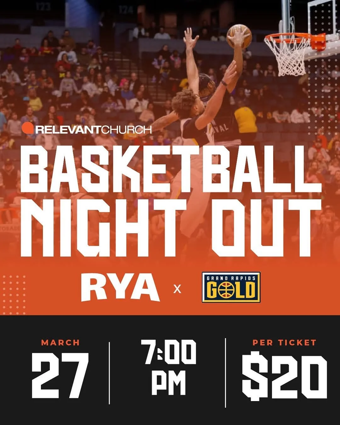 Looking for a fun night out with other young adults? Come sit with us at a Grand Rapids Gold game! 🏀

Whether you&rsquo;re a big basketball fan or just looking for a relaxed night to connect and meet new people, this is an easy way to build communit