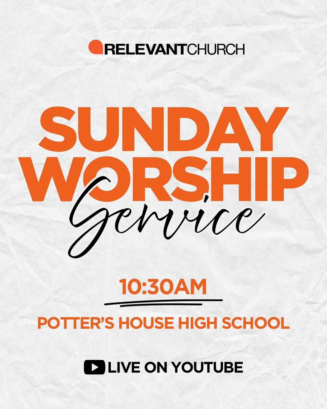 Sunday is here and we&rsquo;d love to see you at church this morning. 🙌🏽

Come as you are and join us for powerful worship, meaningful community, and a message that will encourage your faith for the week. We&rsquo;ll save you a seat! 

⏰ 10:30AM
📍