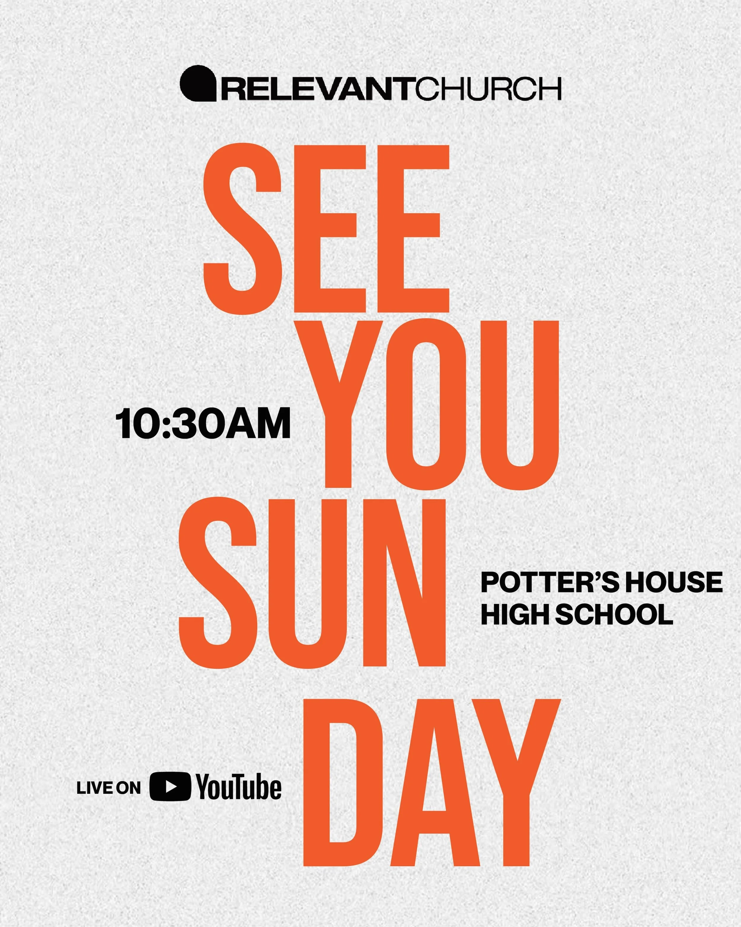 BEST DAY OF THE WEEK ❤️&zwj;🔥

We&rsquo;re ready to worship, ready for the Word, and ready to see what God wants to do in the room today.

Call a friend, invite your neighbor, grab your people and we&rsquo;ll see you at 10:30 AM. 🙌🏽

If you&rsquo;