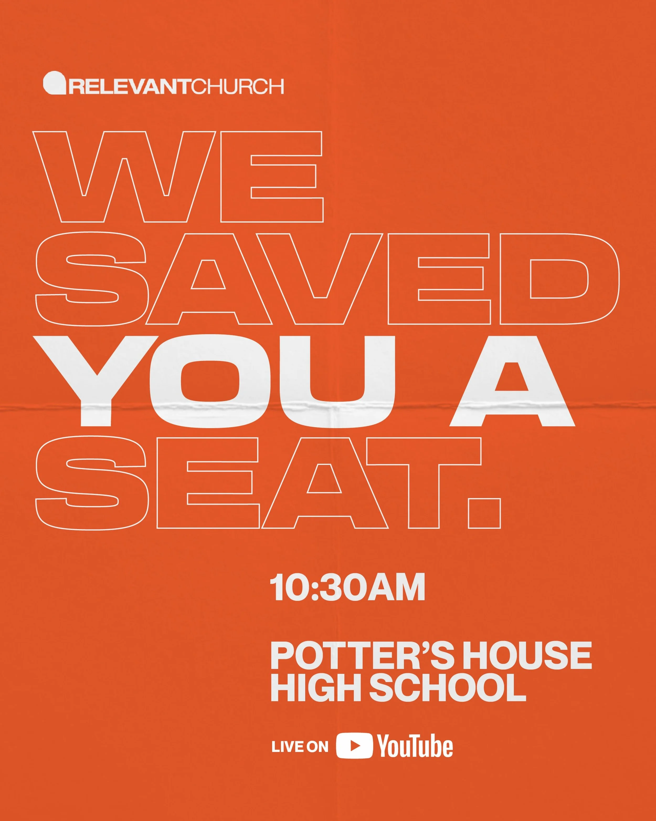 Consider this your Sunday reminder: there&rsquo;s a seat for you here📍

Come as you are. Bring the family. Bring a friend. Or walk in on your own and leave with a community.

We&rsquo;re gathering at 10:30 AM to worship Jesus, grow together, and spe