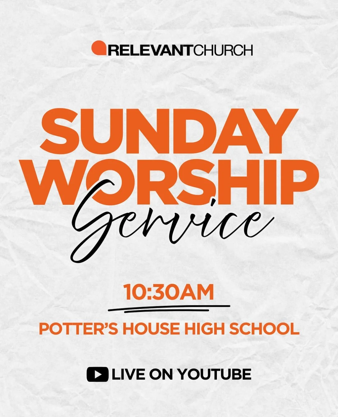 HAPPY SUNDAY 🙌🏽 We can&rsquo;t wait to worship with you this morning! 

Join us for powerful worship, an encouraging message, and community that feels like home.

Plus, we&rsquo;ve got something special for the next generation! 🍂 ReKids is hosting