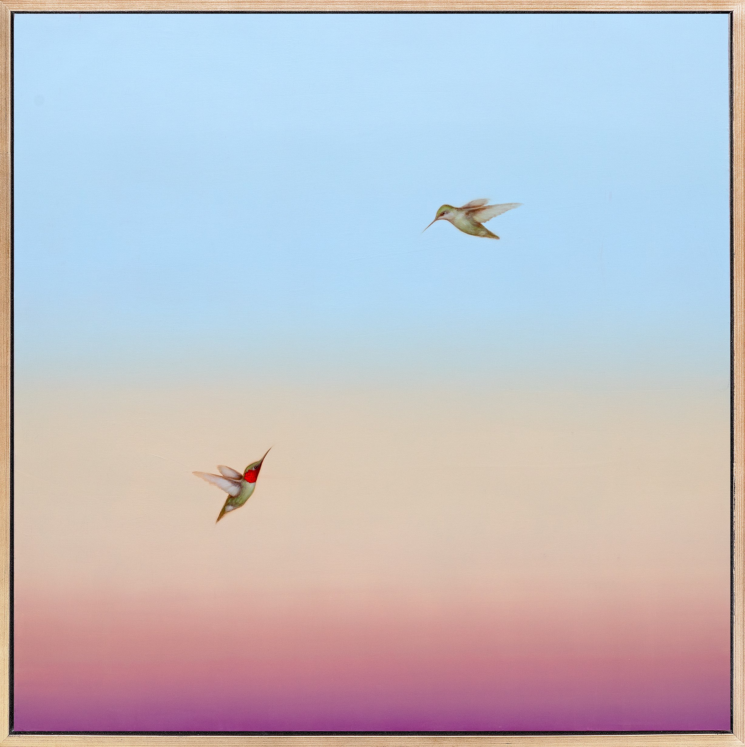 "Jewels of the Sky," oil on panel, 42" x 42" in a pale gold frame